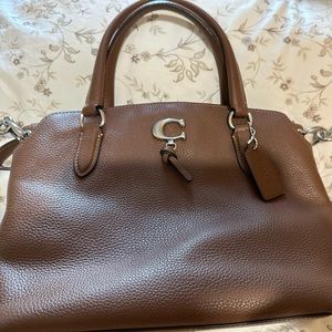 Authentic coach brown leather mini purse